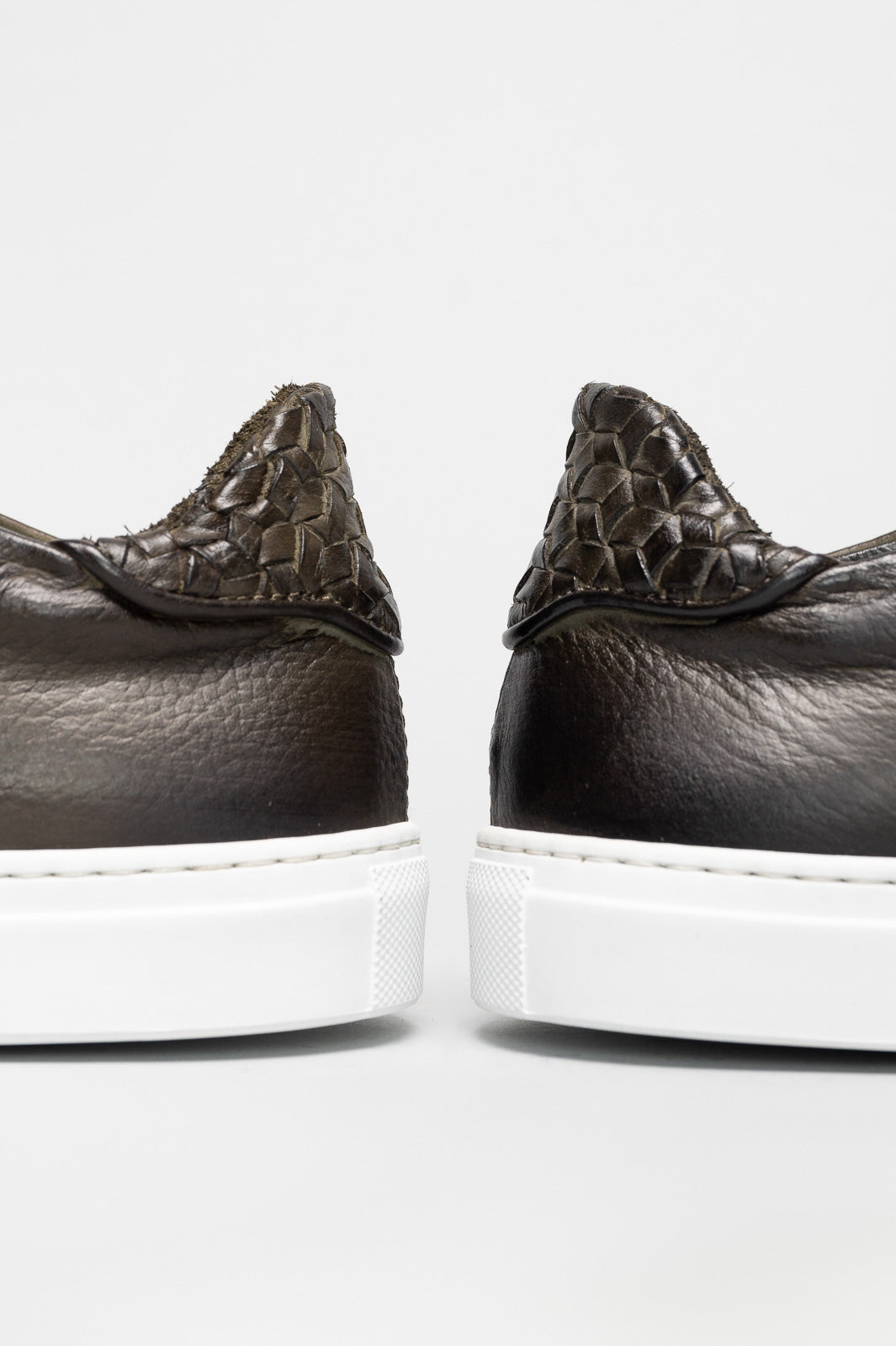 Men's Signature Braided Sneaker | Bottle Green Calf Leather
