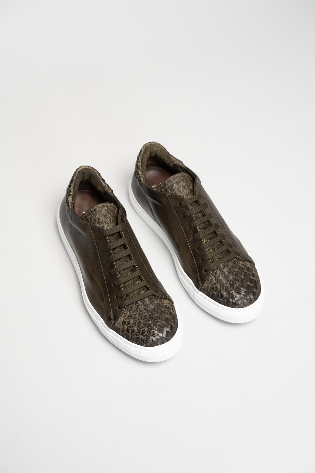 Sneaker Braided | Bottle Green Calf Leather