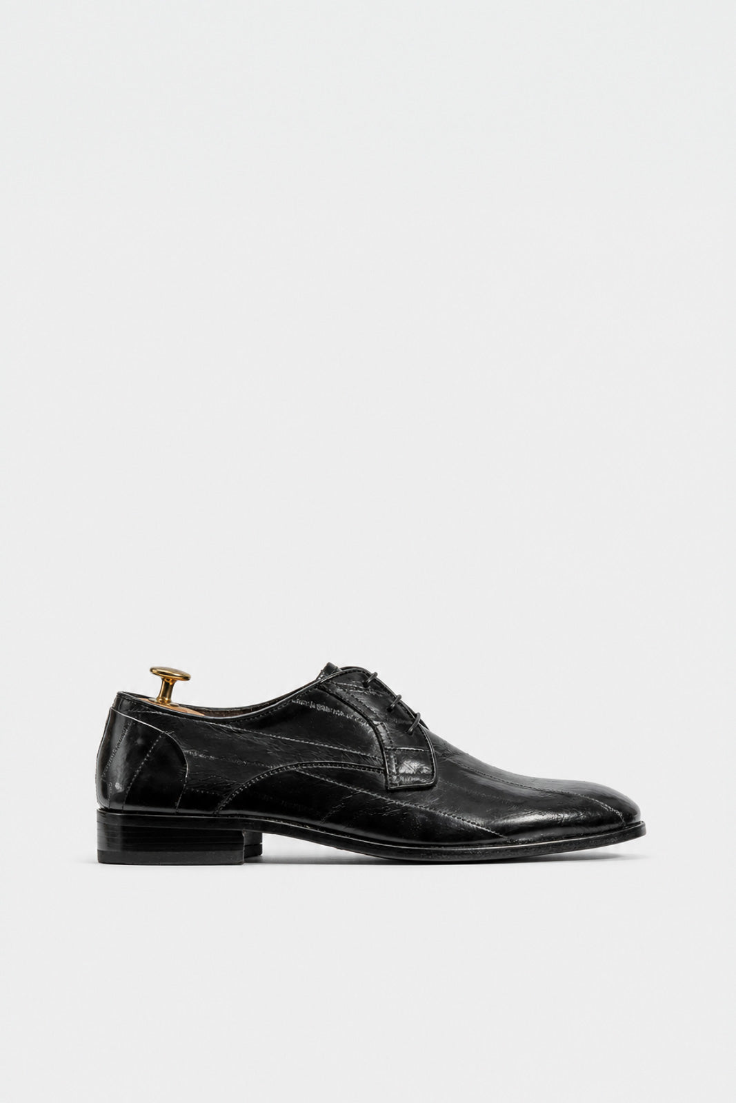 Men's Dress Derby | Black Eel Leather