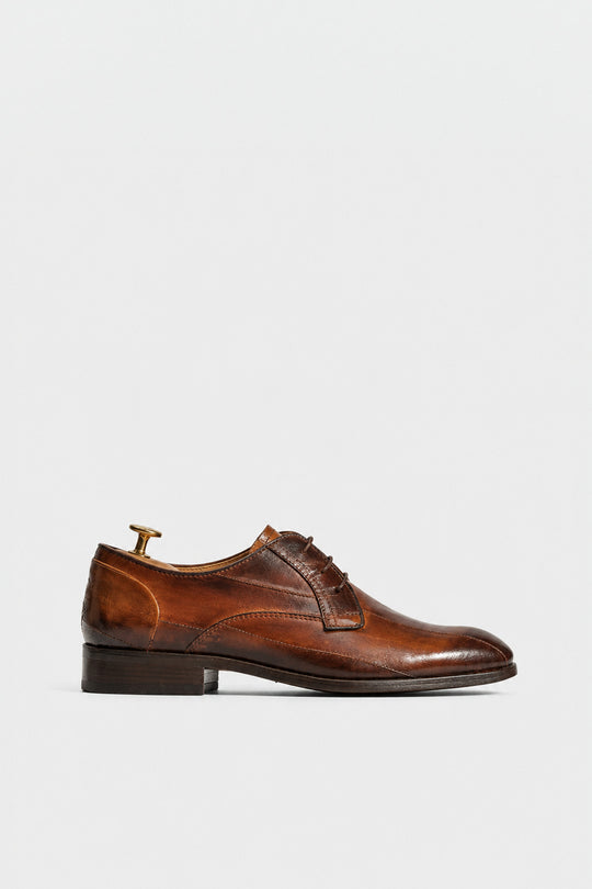 Men's Dress Derby | Cognac Fade Eel Leather