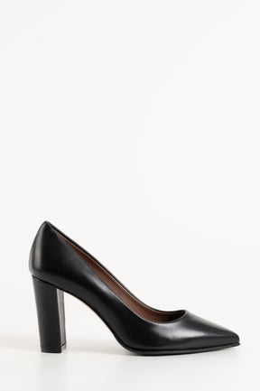 Classic Pump Block 8cm | Black Nappa Leather