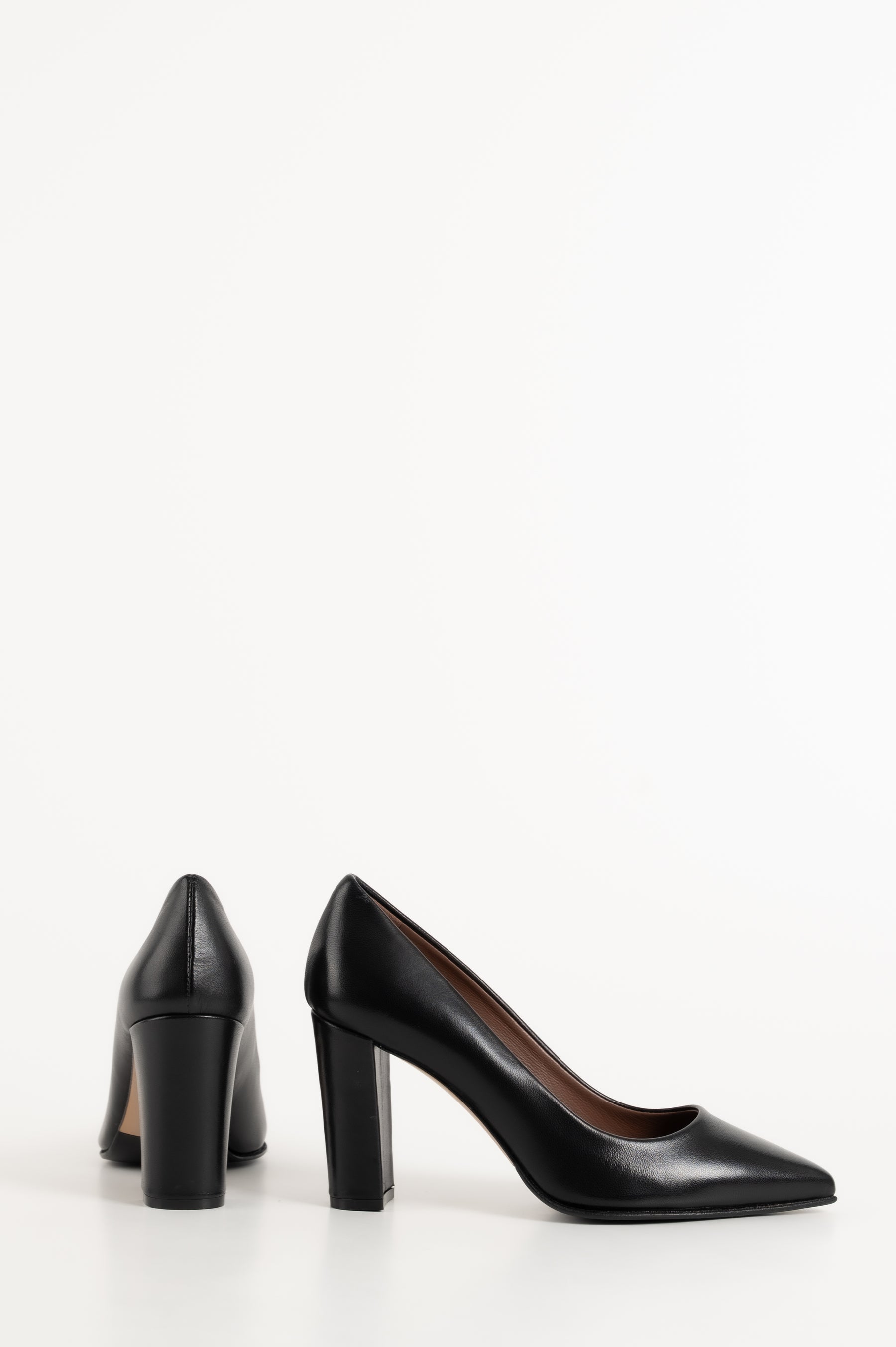 Classic Pump Block 8cm | Black Nappa Leather