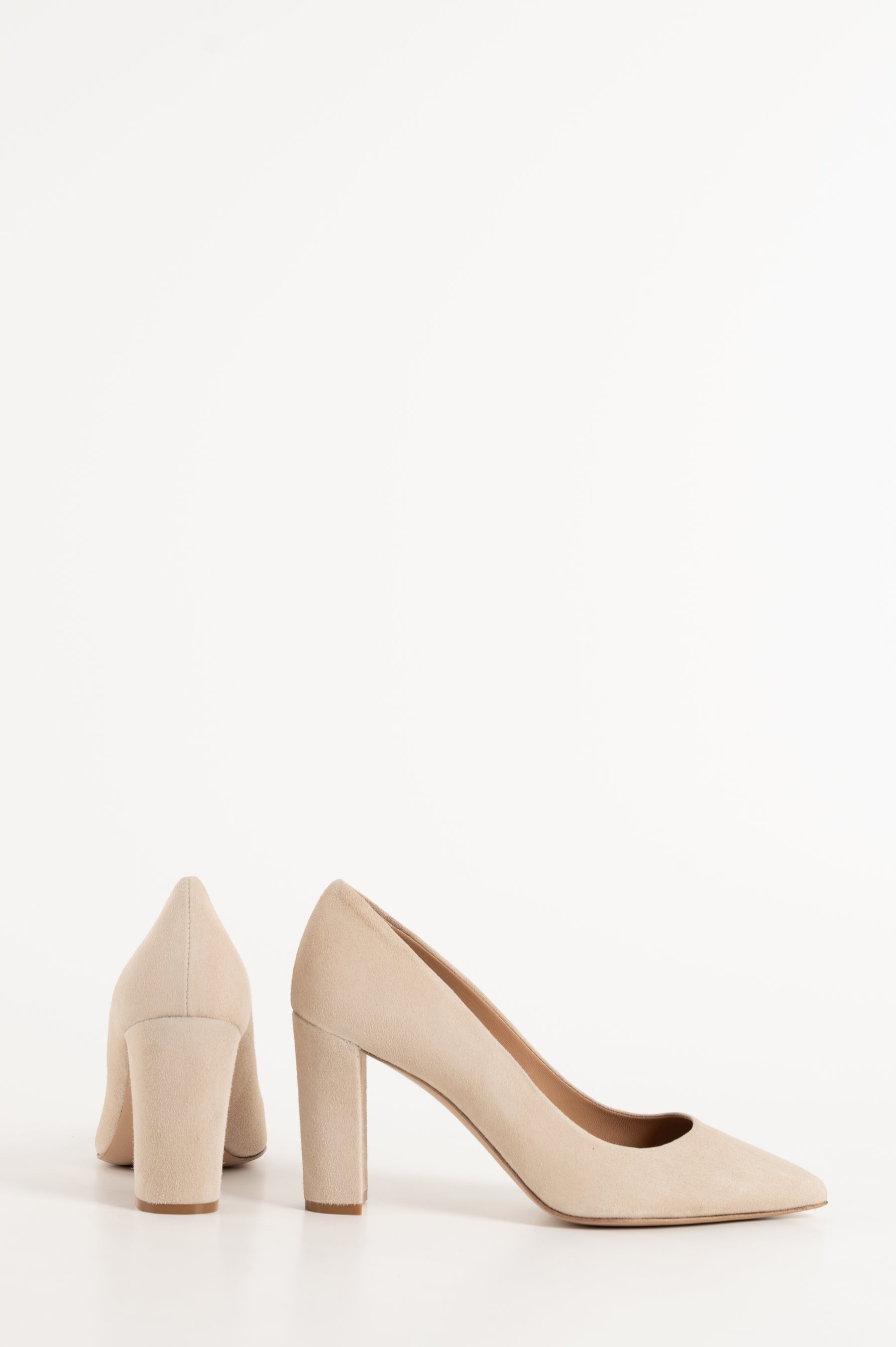 Classic Pump Block 8cm | Sand Beige Suede