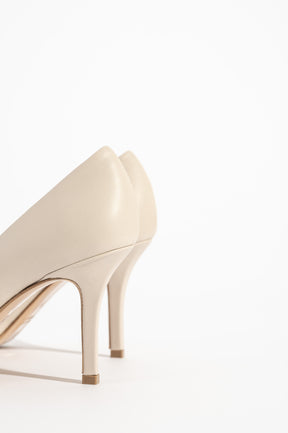 Classic Pump Stiletto 8cm | Ivory Beige Nappa Leather
