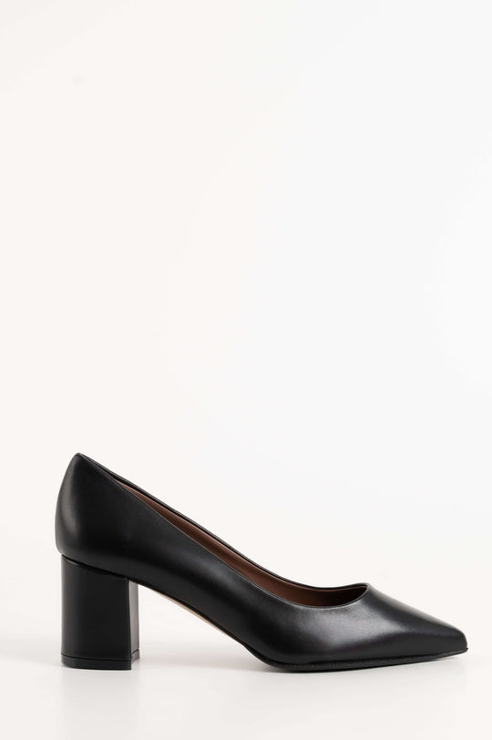 Classic Pump Block 6cm | Black Nappa Leather