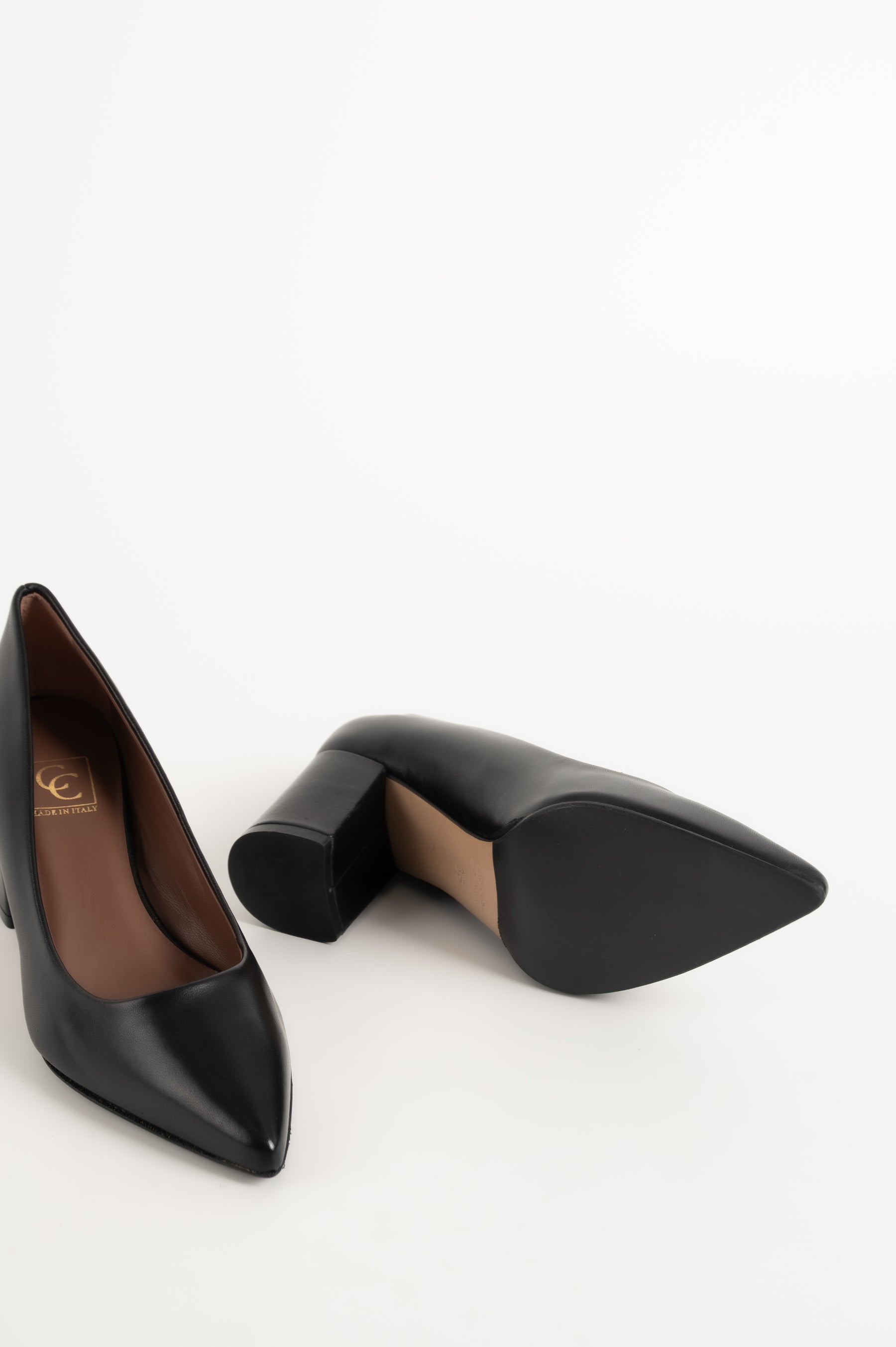 Classic Pump Block 6cm | Black Nappa Leather