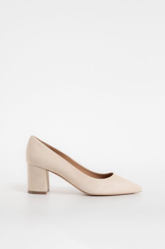 Classic Pump Block 6cm | Sand Beige Suede
