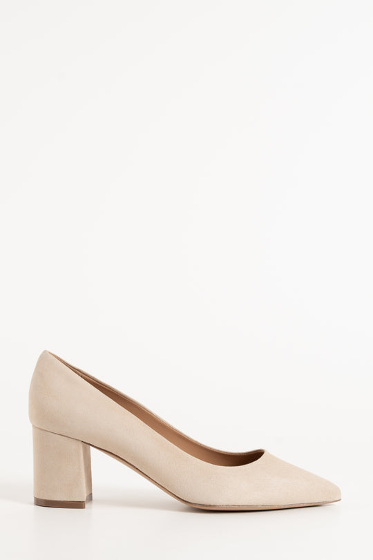 Classic Pump Block 6cm | Sand Beige Suede
