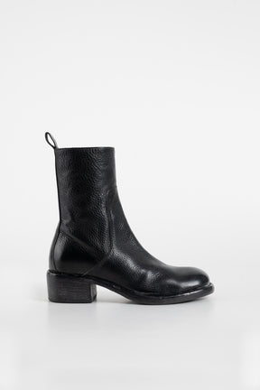 Heeled Boot Arizona | Grained Black Calf Leather