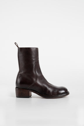 Heeled Boot Arizona | Grained Brown Calf Leather