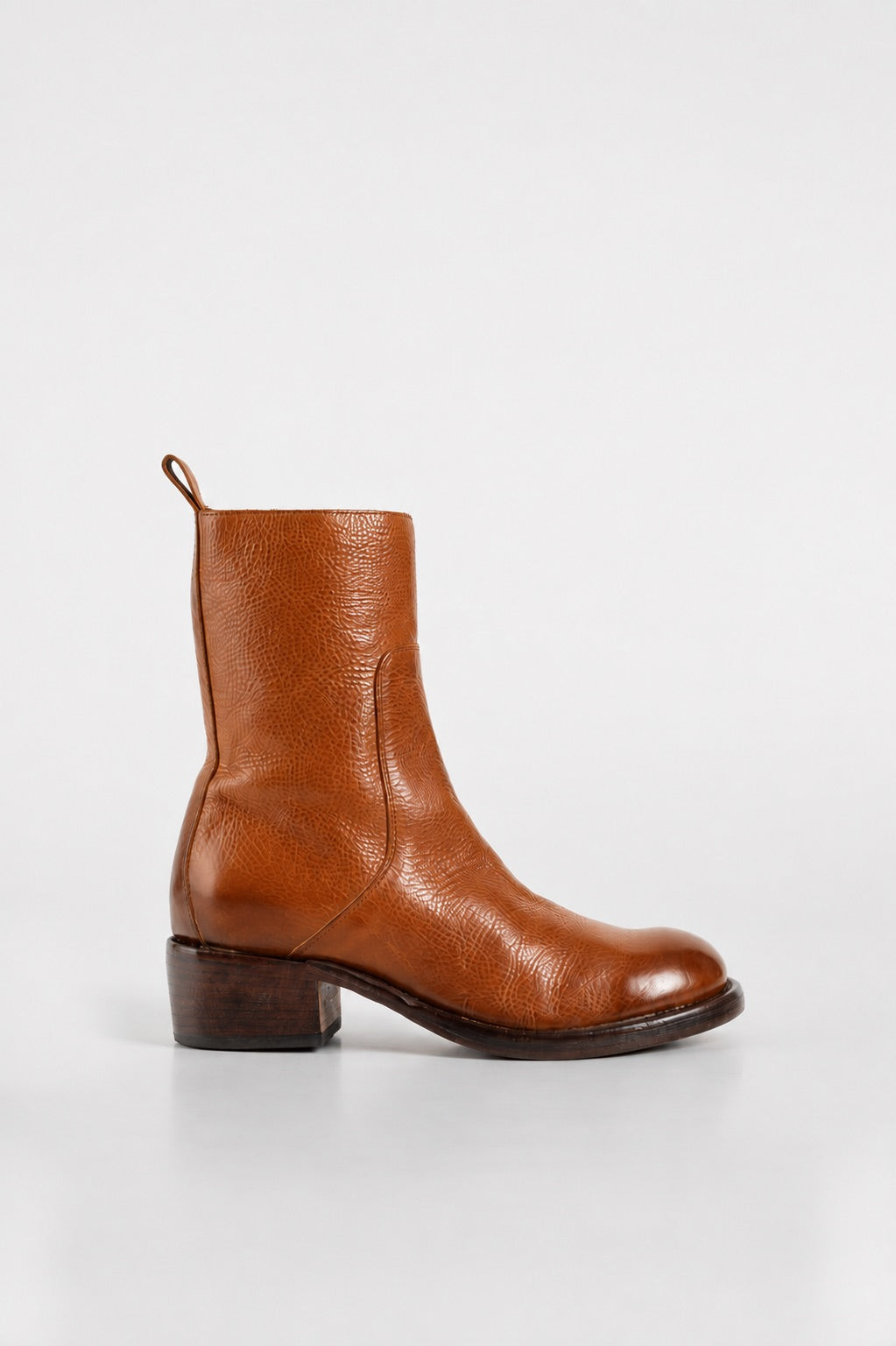 Heeled Boot Arizona | Cognac Brown Calf Leather