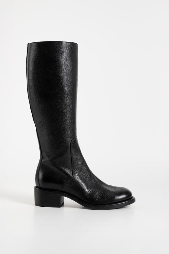 High Boot Arizona | Raw Black Calf Leather