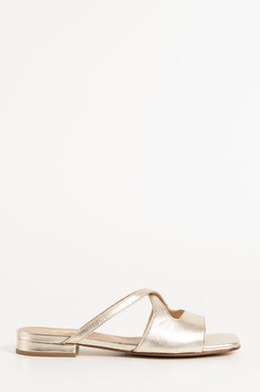Twisted Sandal Lara | Platino Nappa Leather