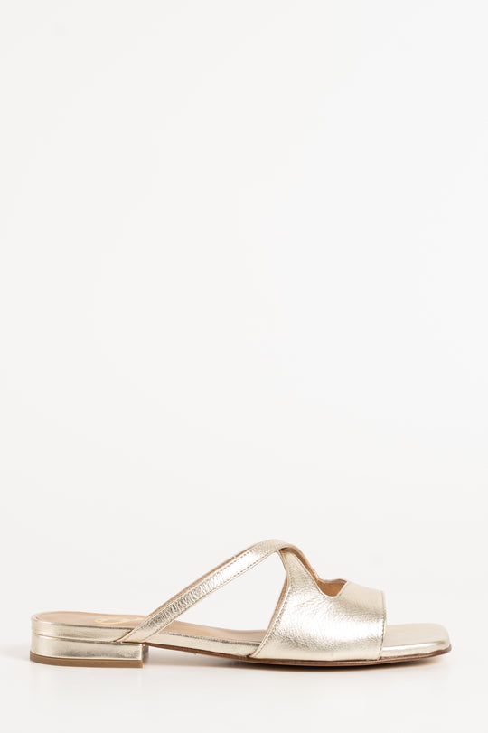 Twisted Sandal Lara | Platino Nappa Leather