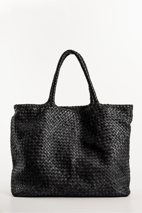 Tote Bag Class | Black Woven Calf Leather