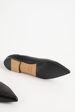 Flat Ballerina Ingrid 000 | Black Leather