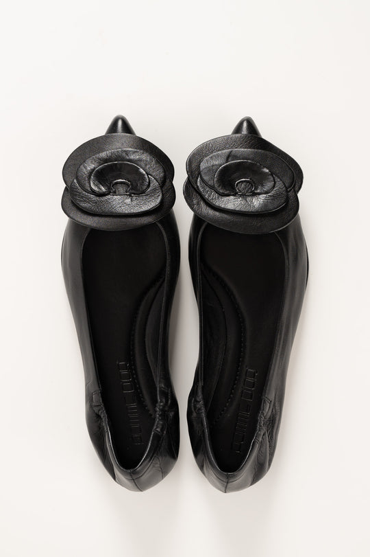 Ballet Flat Ingrid 015 | Black Nappa Leather