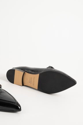 Loafer Grace 813 | Svart Lackat skinn