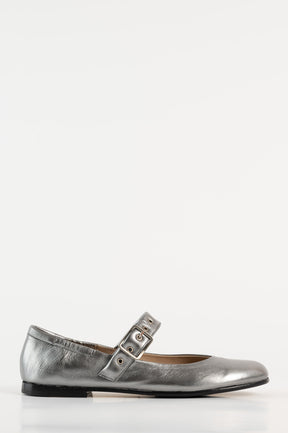Mary Jane Flat Erin 852 | Silver Leather