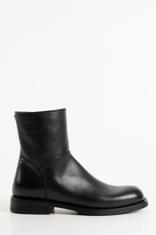 Mid Boot Skim | Black Buffalo Leather