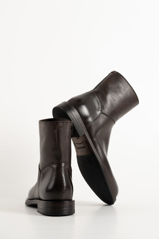 Mid Boot Skim | Dark Brown Buffalo Leather