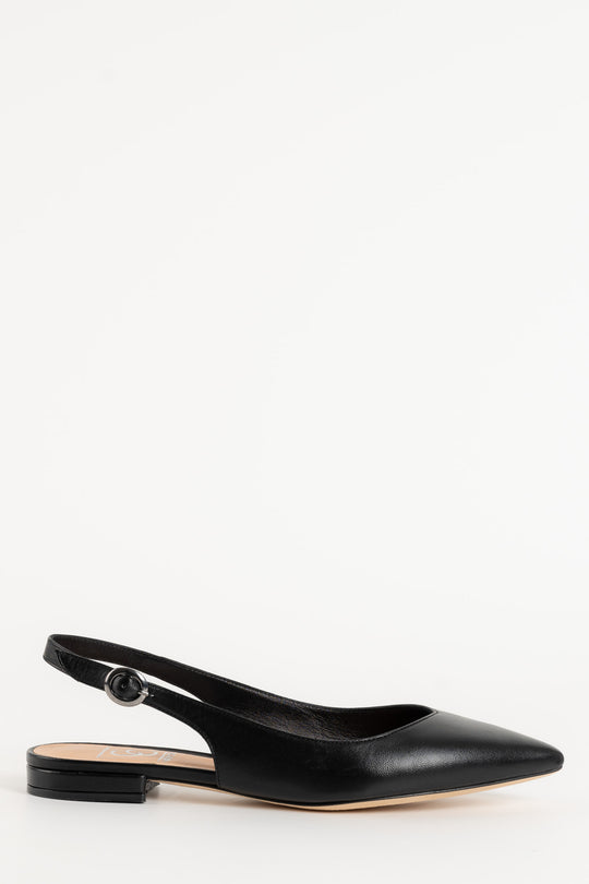 Slingback Flat Malin | Black Leather