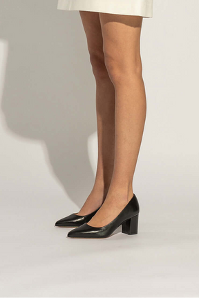 Classic Pump Block 6cm | Black Nappa Leather
