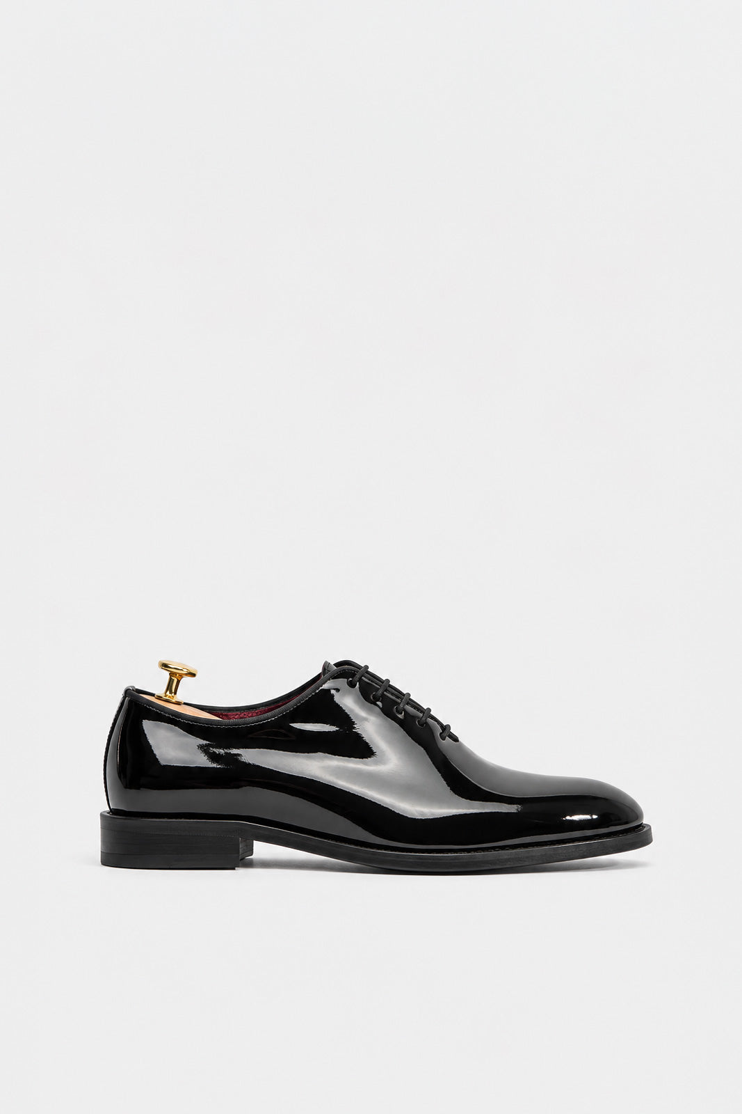 Men's Wholecut Oxford | Black Patent Calf Leather