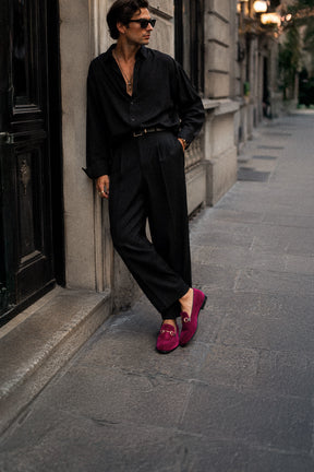 Men's Loafer Horsebit | Fuxia Velvet