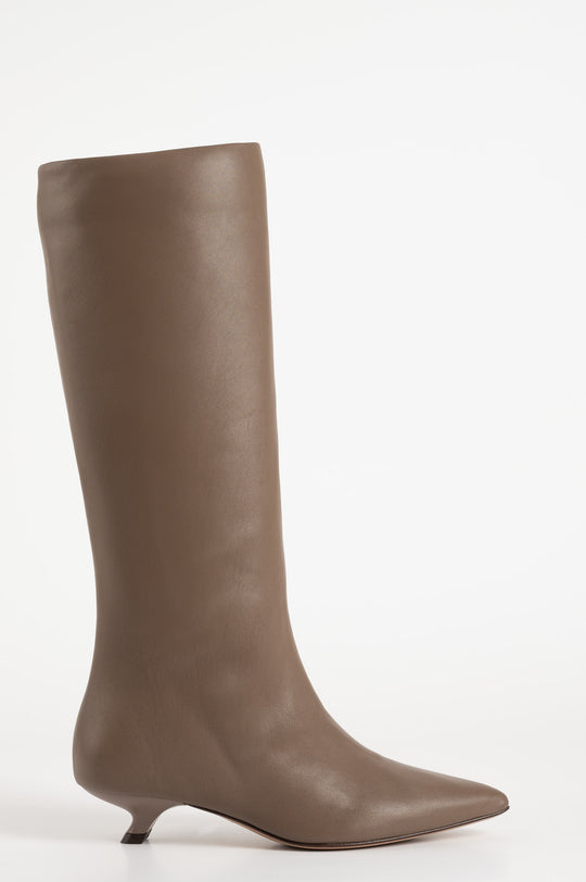 High Boot Enigma | Taupe Nappa Leather