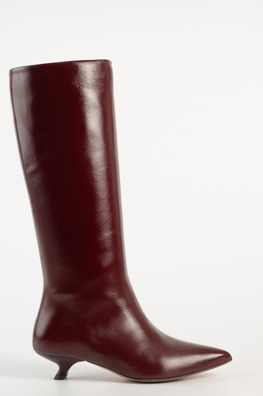 High Boot Enigma | Deep Red Patent Nappa Leather