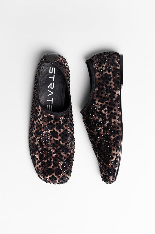 Moccasin Flat Lady | Leopard Brown Velvet