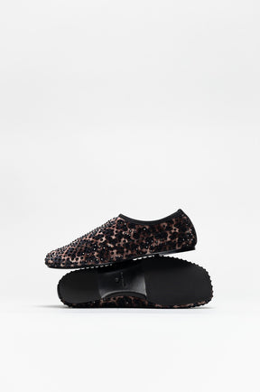 Moccasin Flat Lady | Leopard Brown Velvet