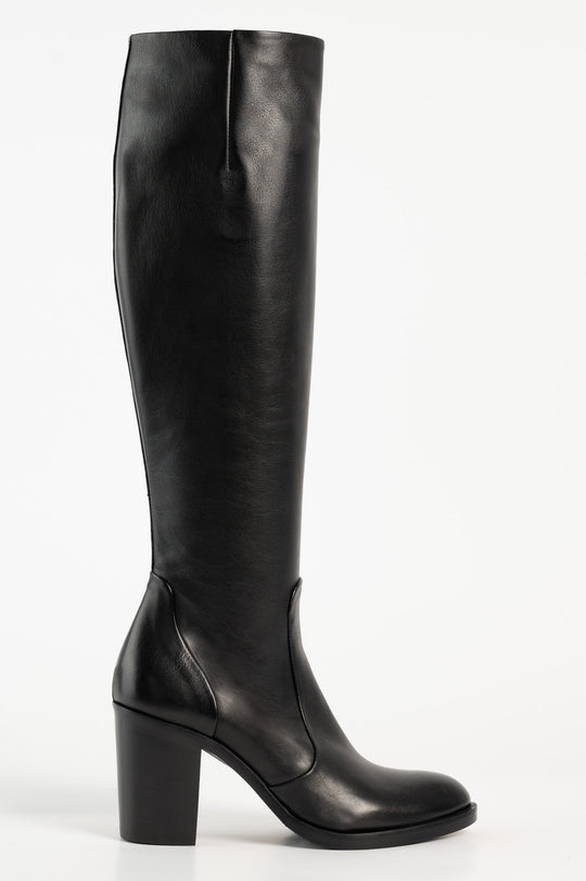 Signature High Boot 8cm | Black Calf Leather