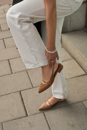 Slingback Flat Clara 265 | Cognac Leather