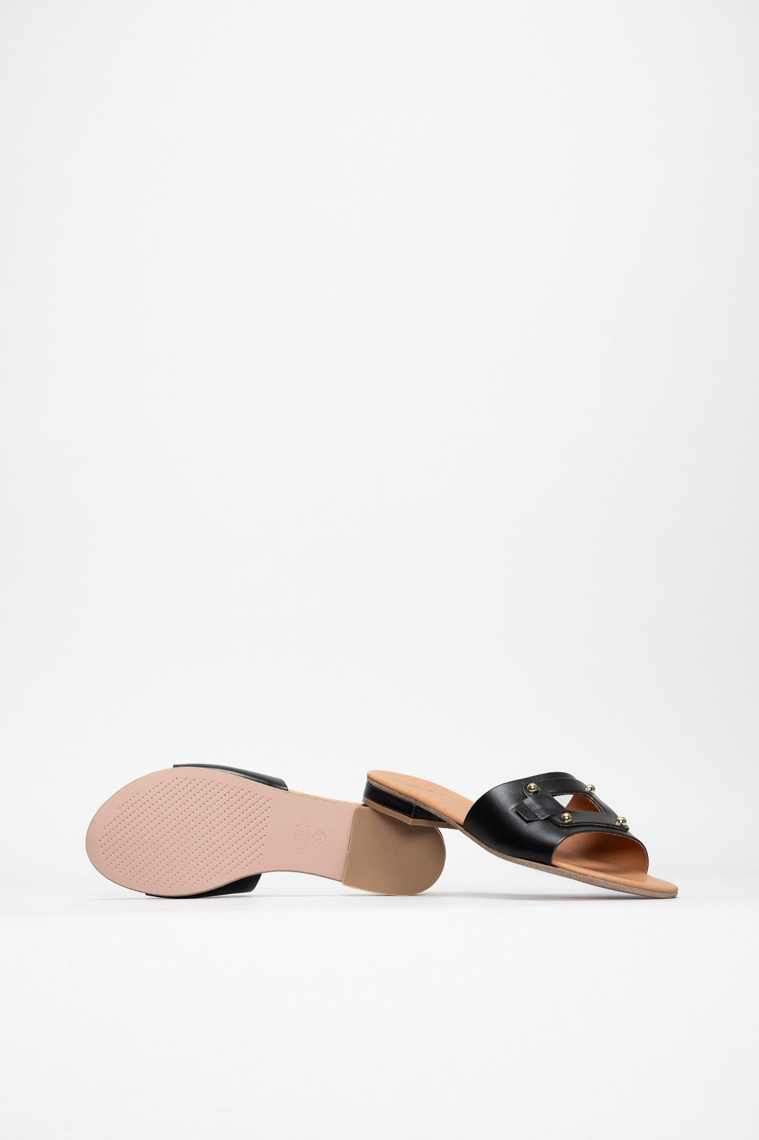Flat Sandal Belt | Black Calf Leather