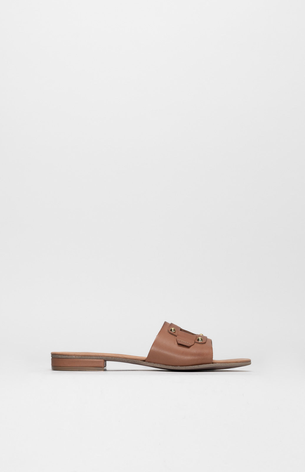 Flat Sandal Belt | Light Brown Calf Leather