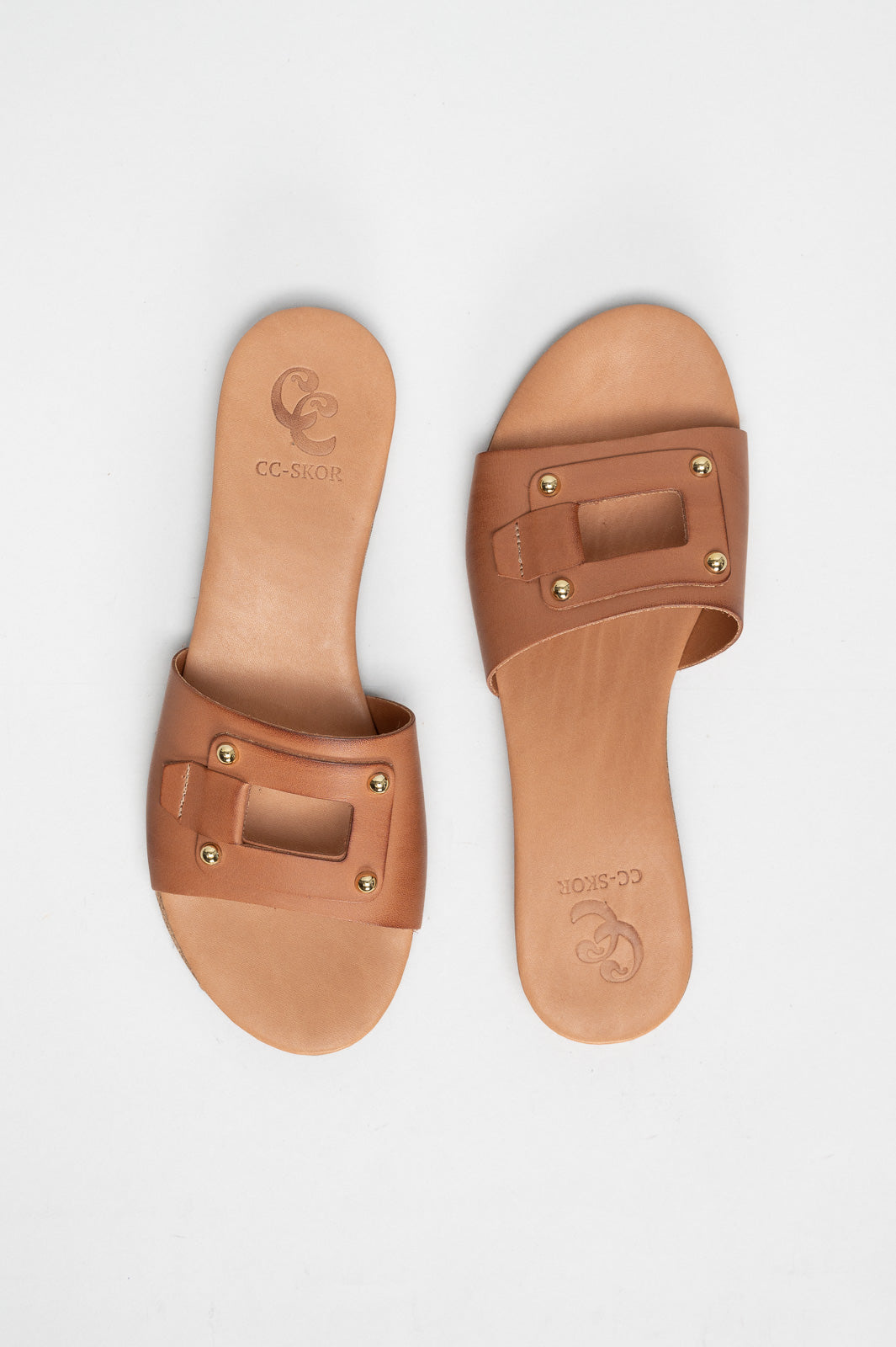Flat Sandal Belt | Light Brown Calf Leather