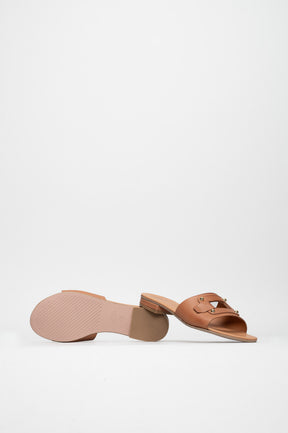 Flat Sandal Belt | Light Brown Calf Leather