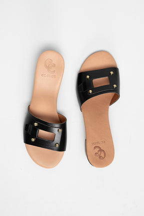 Heeled Sandal Belt | Black Calf Leather