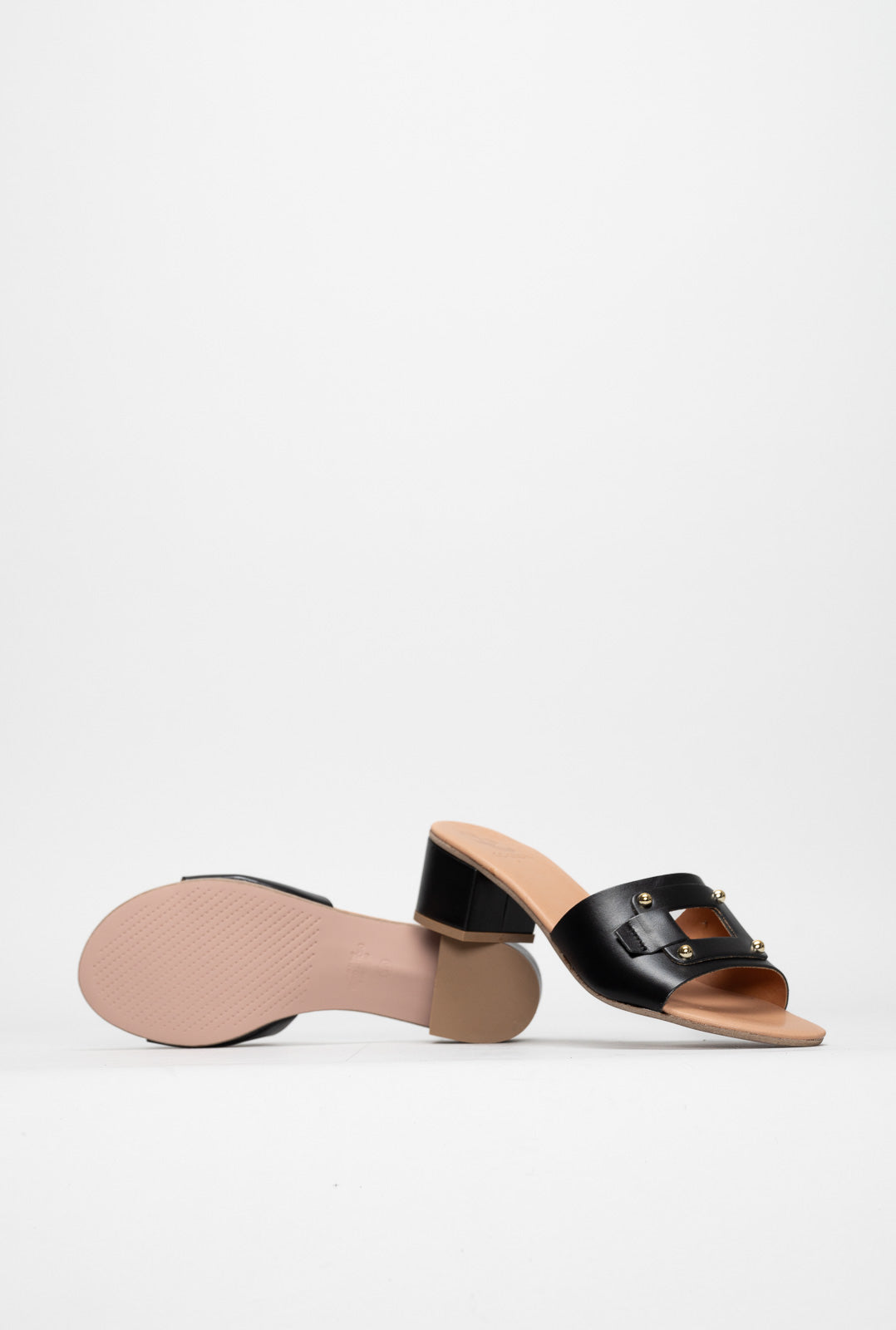 Heeled Sandal Belt | Black Calf Leather