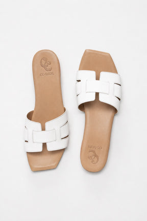 Flat Sandal Assia | White Calf Leather