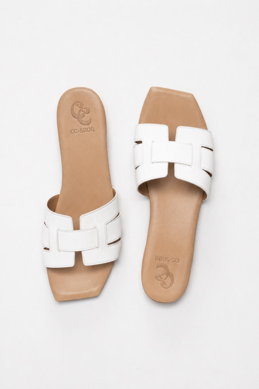 Flat Sandal Assia | White Calf Leather