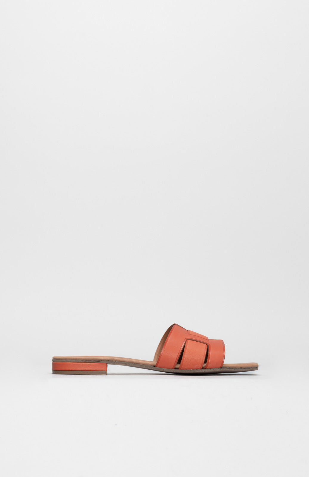Flat Sandal Assia | Burnt Orange Calf Leather