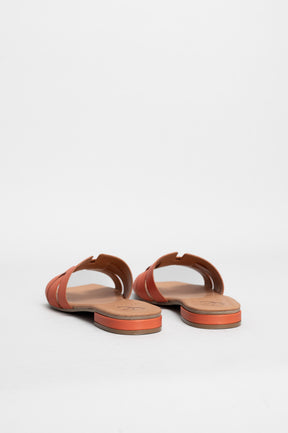 Flat Sandal Assia | Burnt Orange Calf Leather