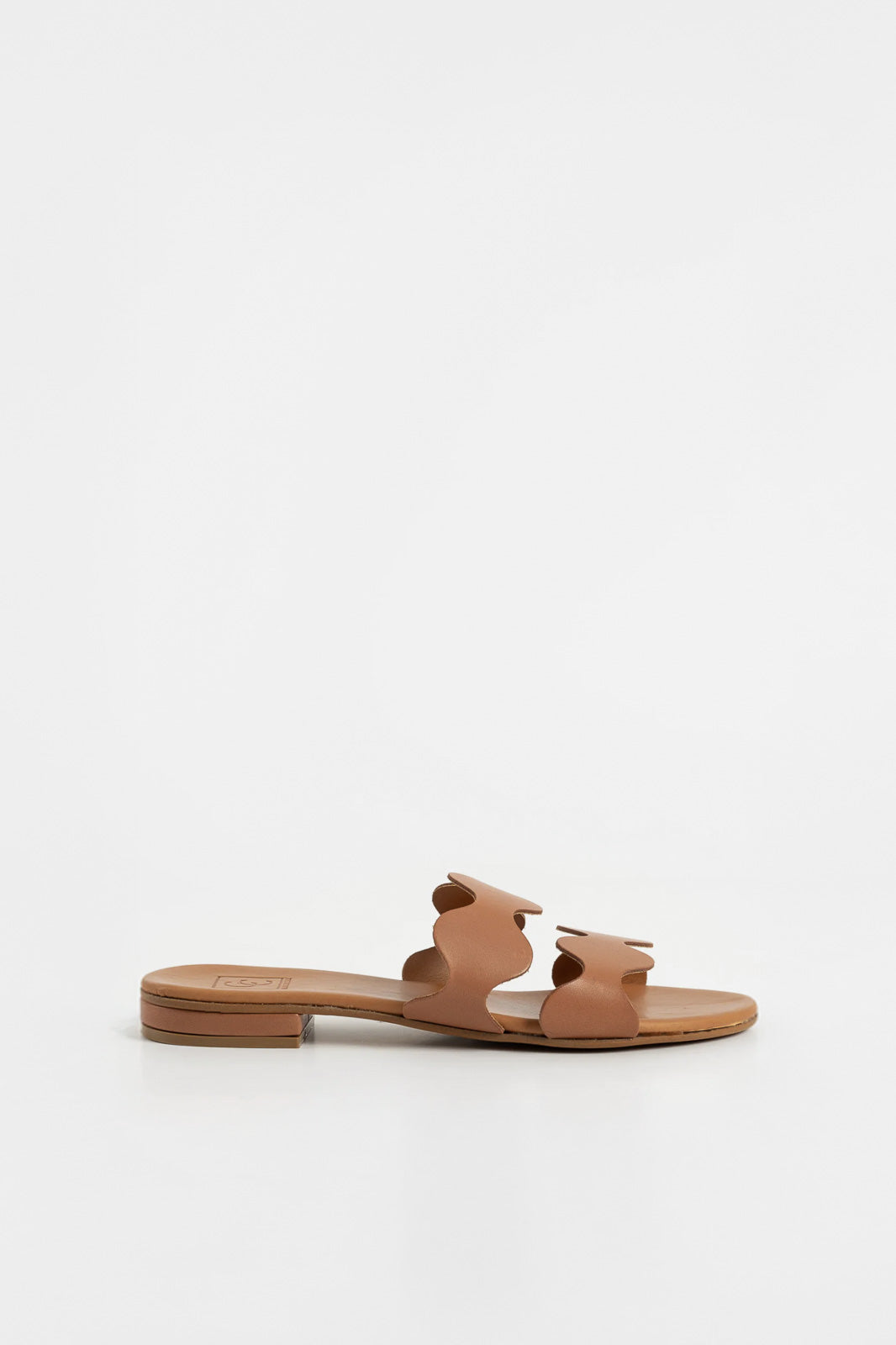 Flat Sandal Wave | Light Brown Calf Leather