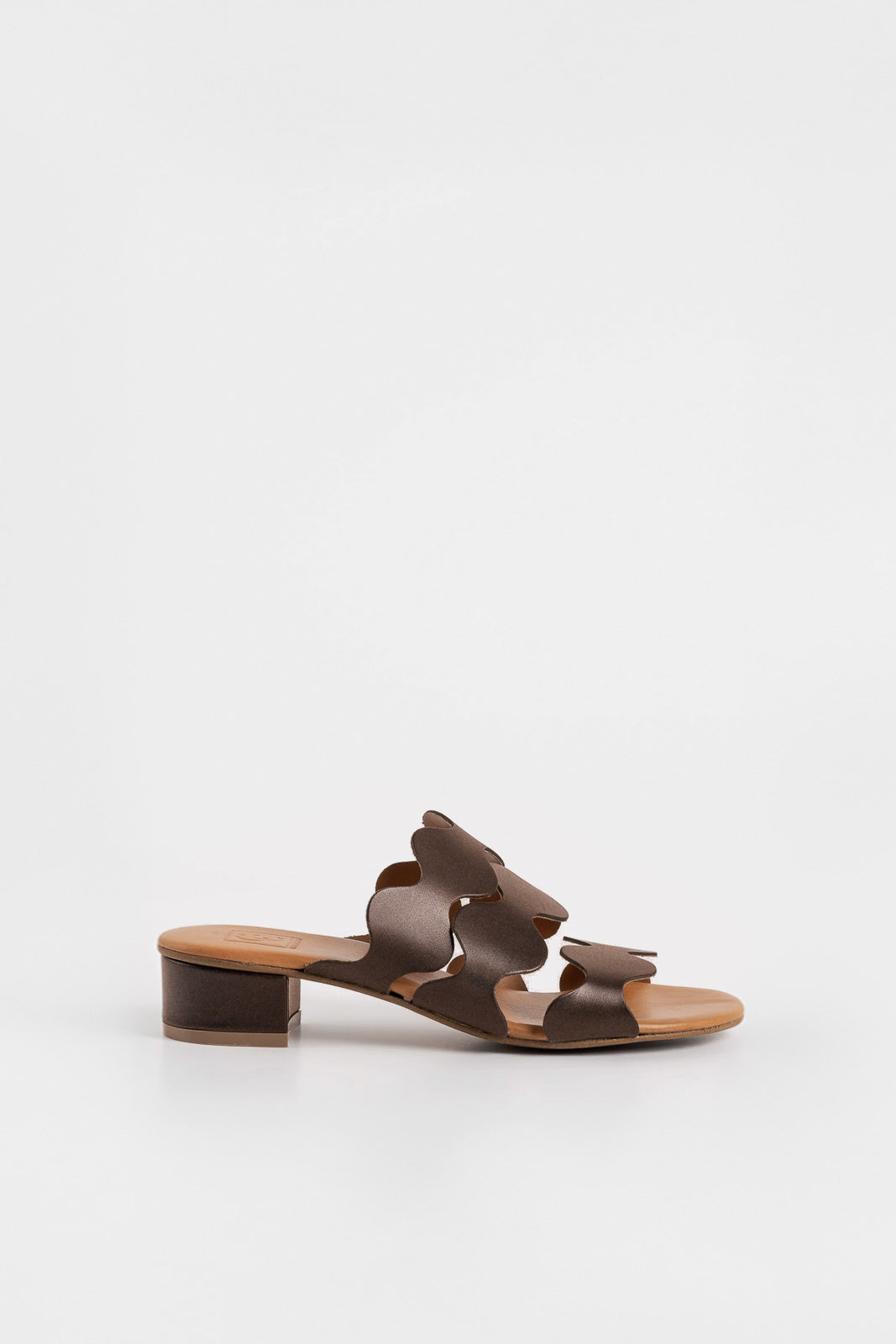 Heeled Sandal Wave | Dark Brown Calf Leather