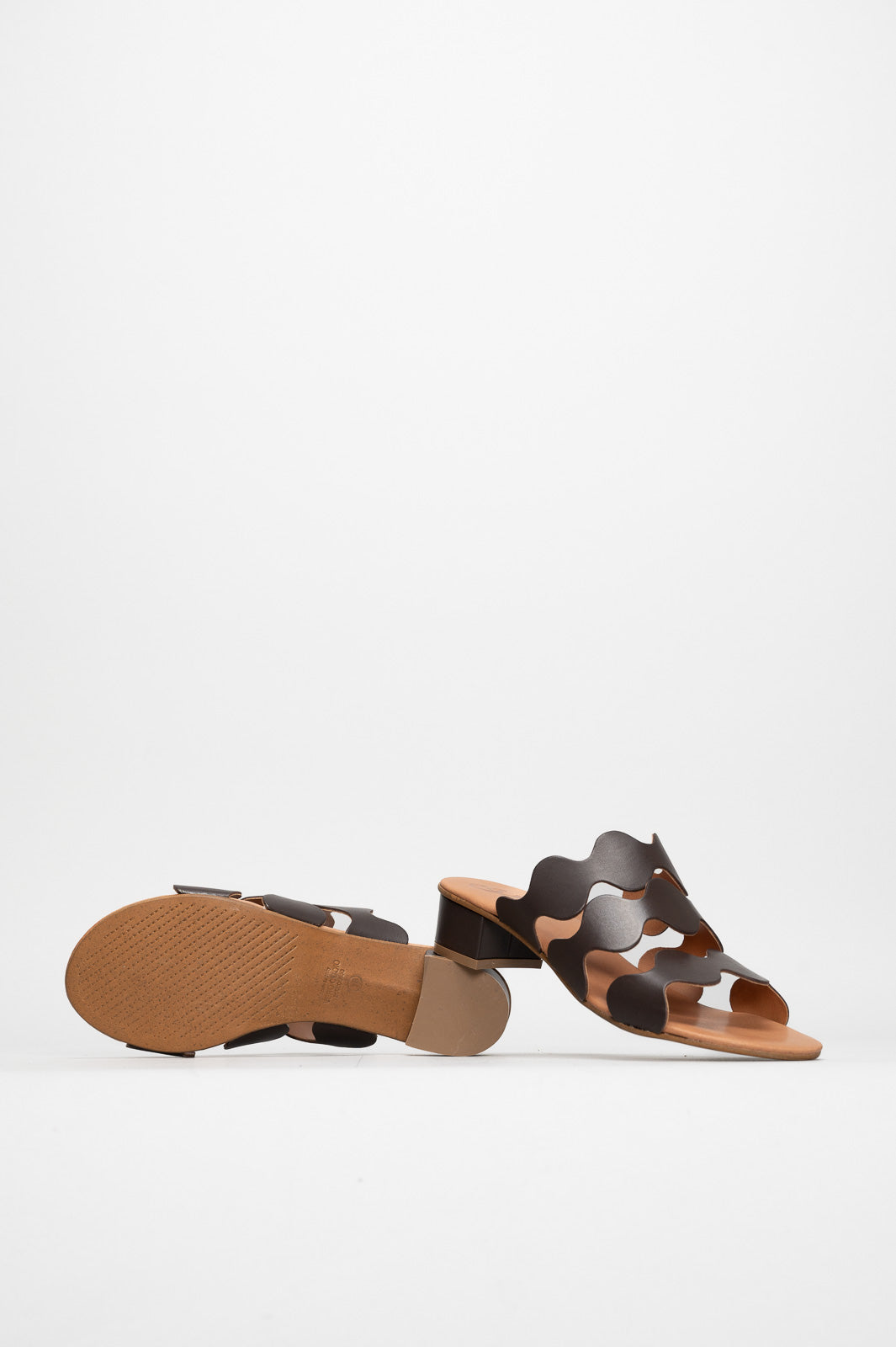 Heeled Sandal Wave | Dark Brown Calf Leather