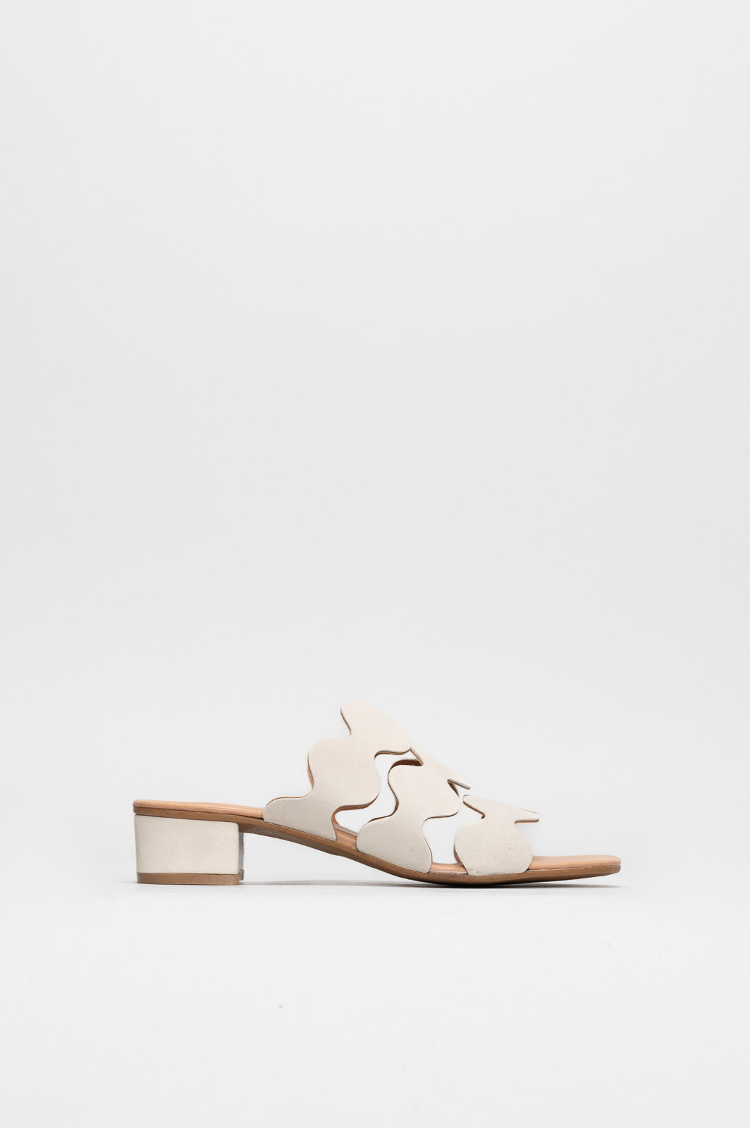 Heeled Sandal Wave | Off-White Calf Suede