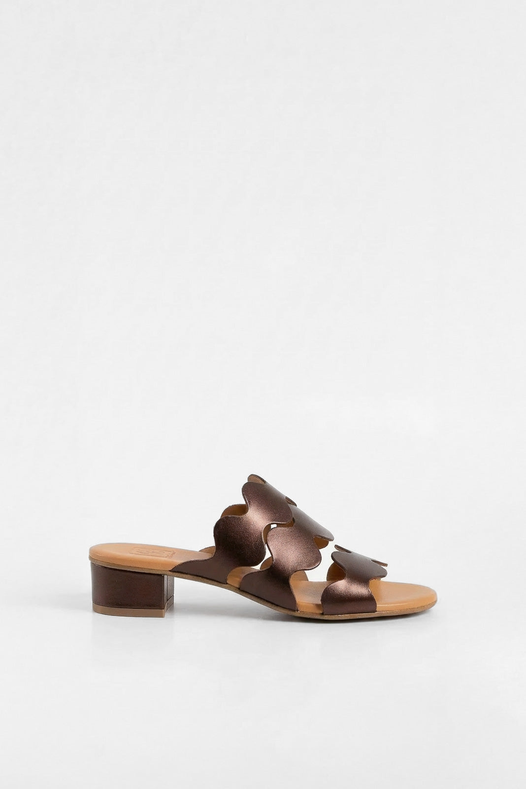 Heeled Sandal Wave | Bronze Metallic Leather